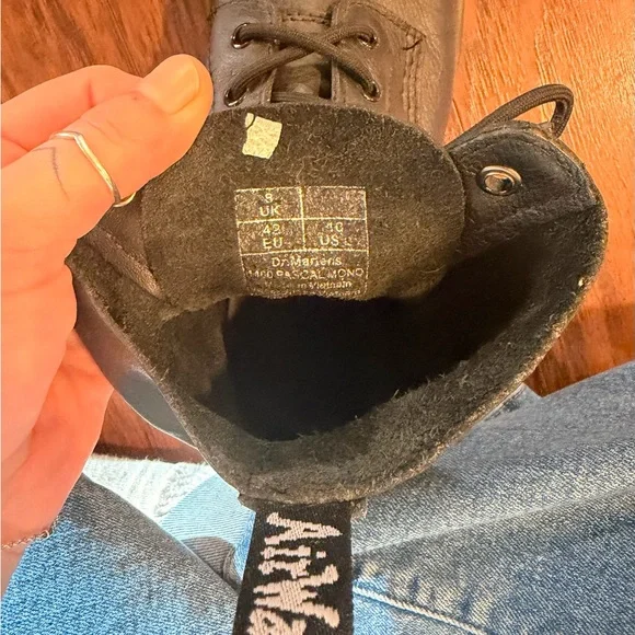 Dr. Marten Black Leather Lace-Up Boots - Picture 9 of 9